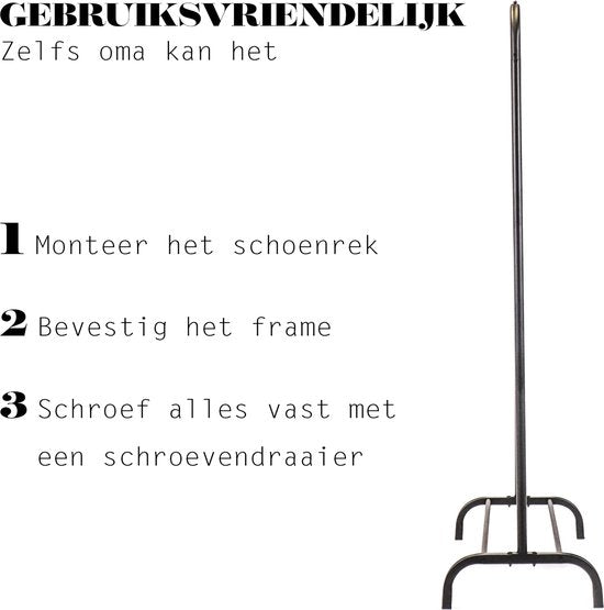Housevitamin Zwart Kledingrek - Draagt tot 30kg - 80x40x150cm