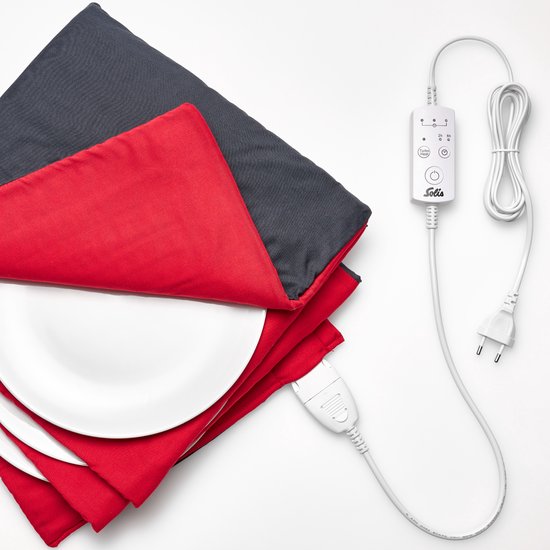 Solis Turbo Heat Bordenwarmer - Snel Opgewarmd - Betere Smaken - Gemakkelijk Wasbaar - Timerfunctie - Rood/Antraciet
