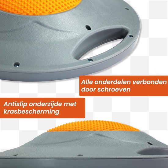 DH FitLife Balansbord, balansbord met handgrepen, extra groot Ø 42 cm, max. 200 kg, evenwichtstrainer, fitness balansboard volwassenen en kinderen, incl. handleiding (mogelijk niet beschikbaar in het