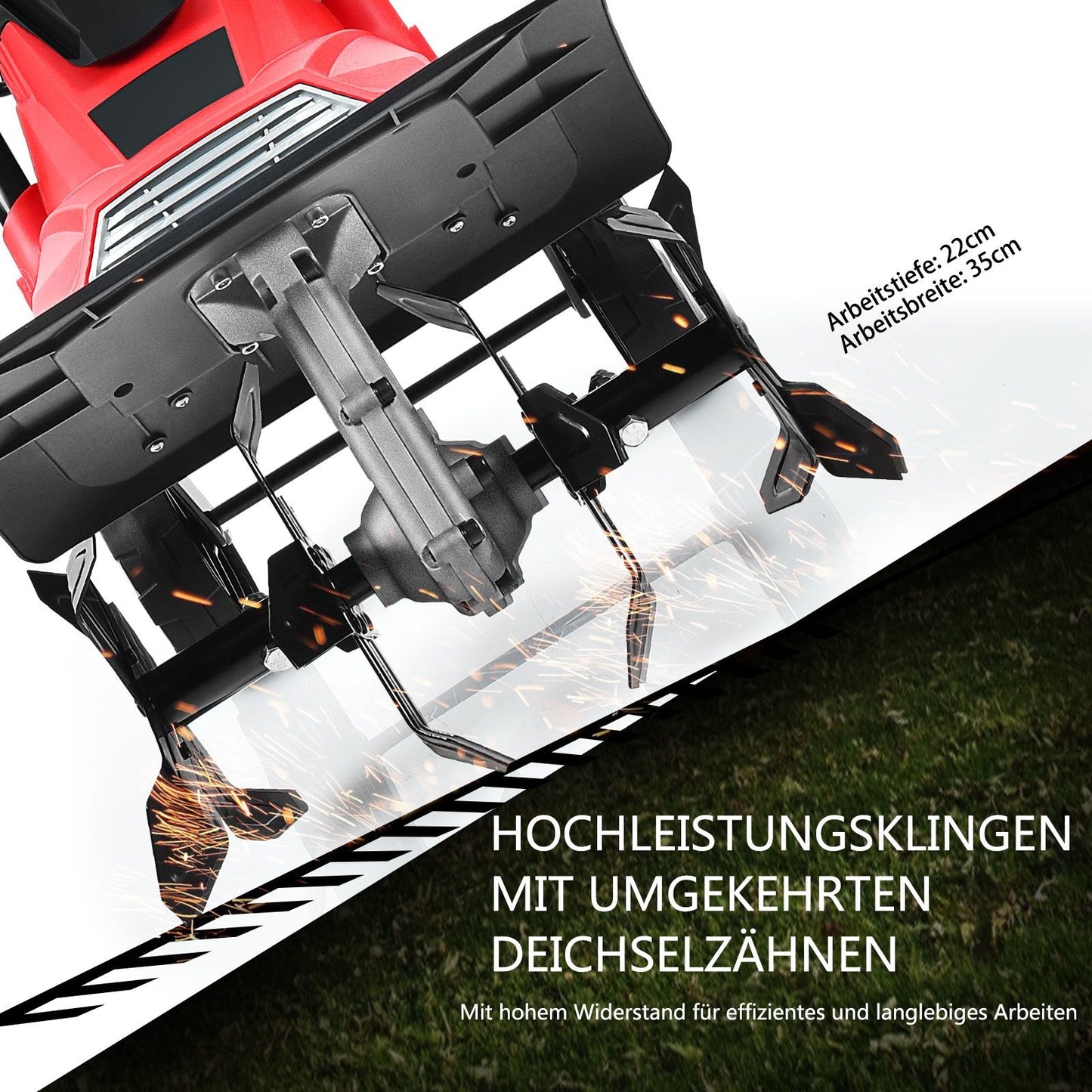Coast Elektrische Bodemfrees en Cultivator - 4 Messen -35 cm werkbreedte - Rood & Zwart