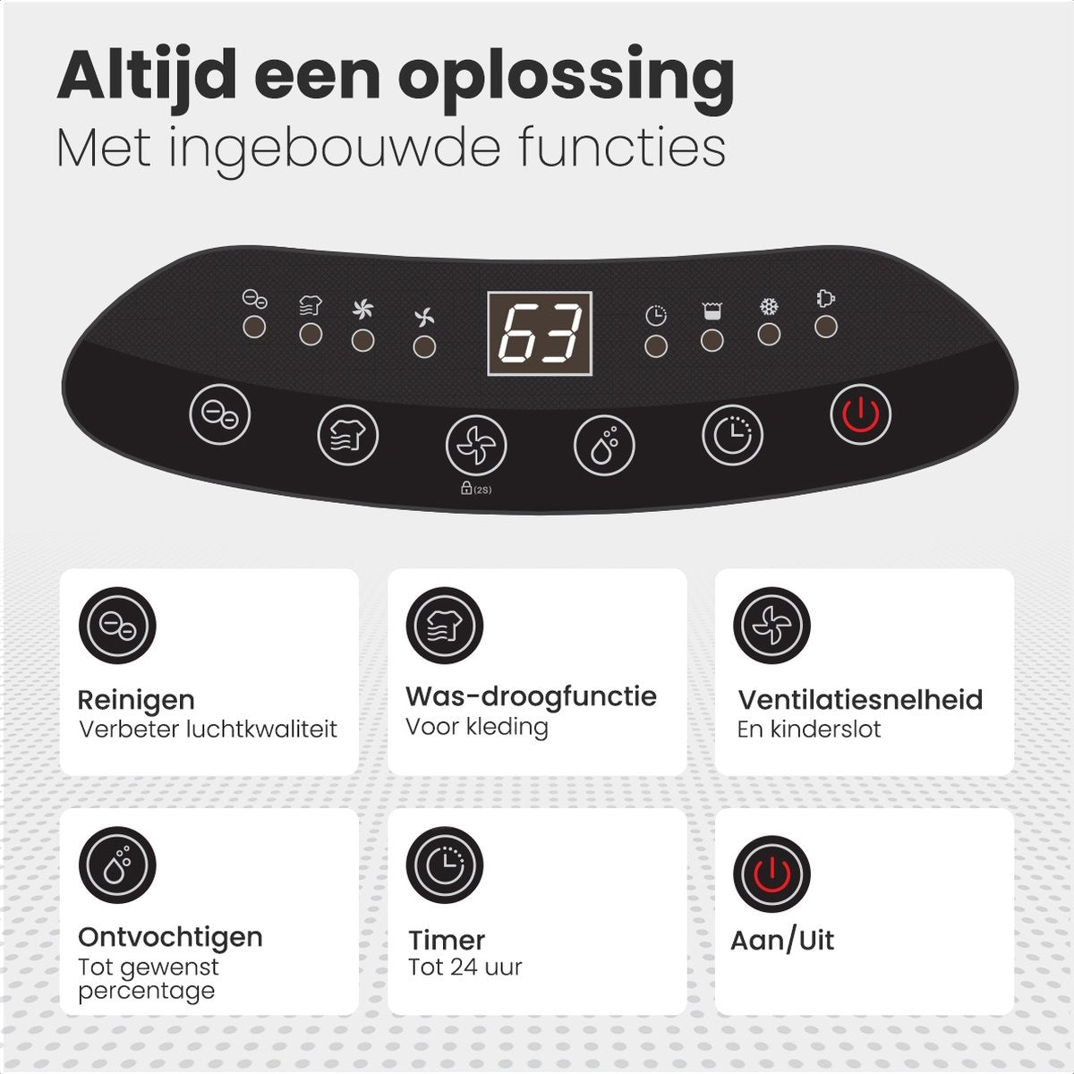 Auronic Luchtontvochtiger en Luchtreiniger 25L - Wit