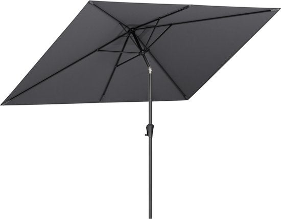 LifeGoods Parasol - Tuin - 200x300cm - 30° Kantelbaar - Waterdicht - UPF50+ - Donkergrijs