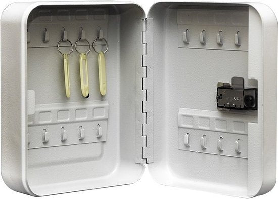 BRASQ Sleutelkast Sleutelkluis 20 sleutels met Combinatieslot - Sleutelbox, Sleutelkastje KC300 Grijs met Cijferslot