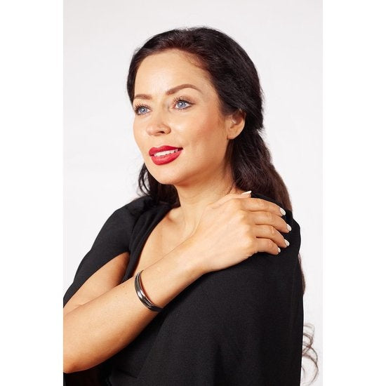 Laura Ferini Dames Armband Strati Zilver - Zilverkleurige Bangle - 18K Witgoud Verguld - Sieraad - Accessoires - Sieraden - Dames Armbandje