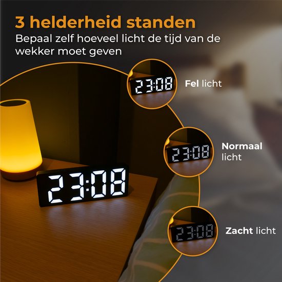 Nuvance - Digitale Wekker  - Kinderen & Volwassenen - Zwart