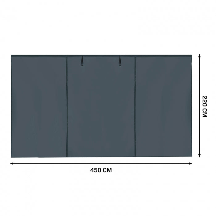 VonRoc Zijwanden Set 3x4,5m voor Premium Partytent PT805AA - Grijs