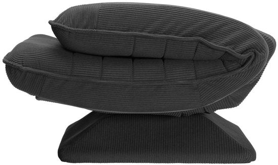 Juskys – Korsika Relaxfauteuil & Loungestoel – 58 x 85 x 100 cm – Voorzien Van 360 Graden Draaifunctie En 5-laagse Vulling – Voor Woonkamer En Gameroom – Grijs Corduroy