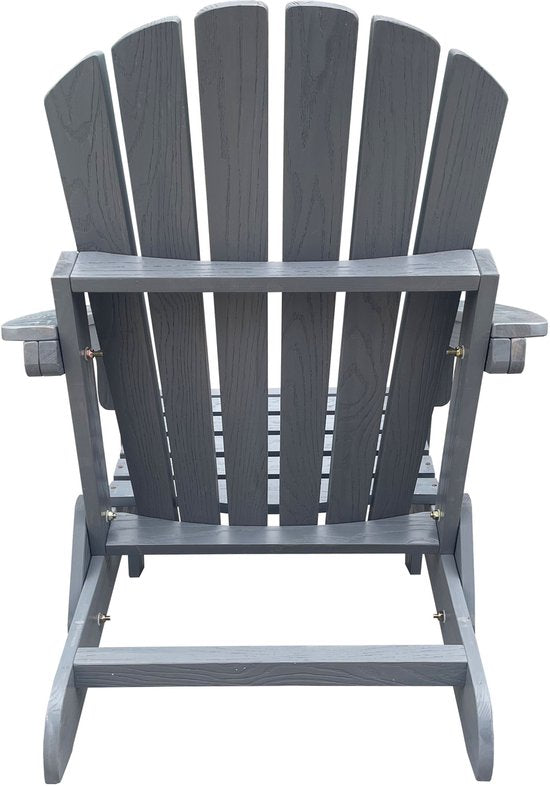 AXI Rosalie Adirondack Stoel Grijs – Houten loungestoel met armleuningen – Opklapbaar - Hoge rugleuning - Tuinstoel – 75,5 x 86,5 x 85 cm – FSC 100% Hemlockhout