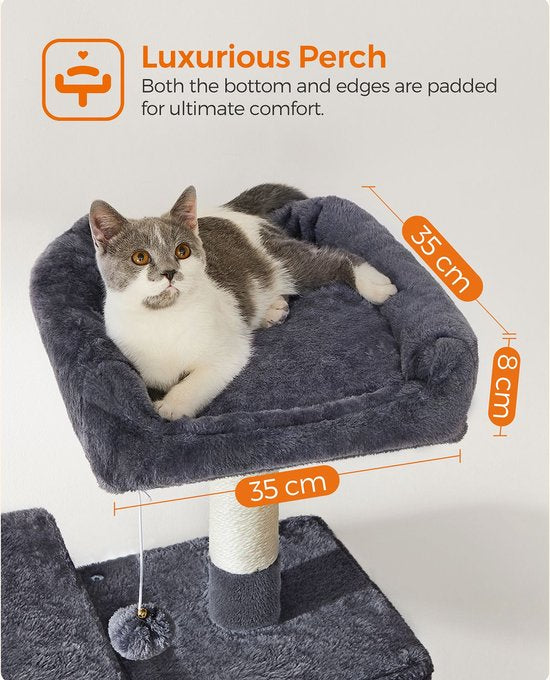 krabpaal - krabpaal met hangmat - Kattenboom 143 cm - rookgrijs