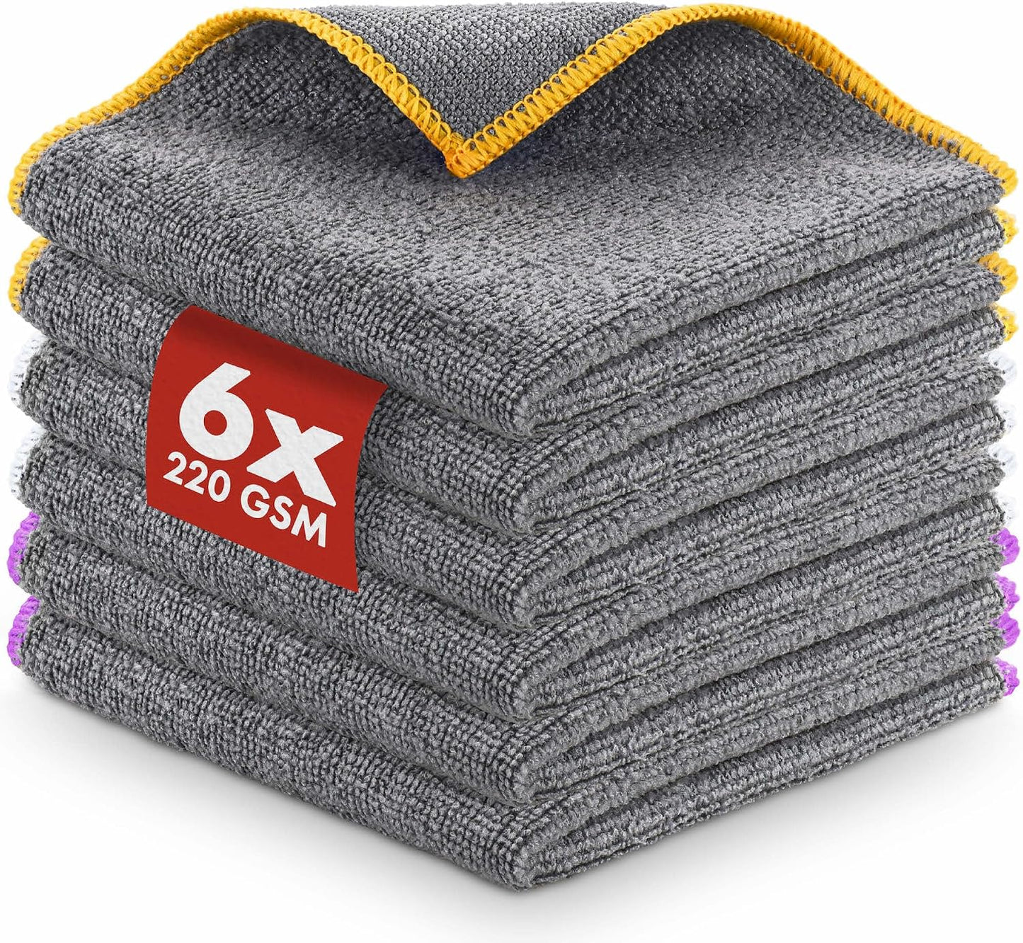 LICARGO Microvezeldoeken Auto - 30 x 30 cm - 220 g/m² - Set van 6
