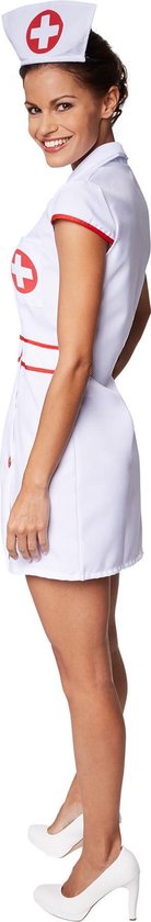 Dressforfun Vrouwenkostuum sexy verpleegster M - verkleedkleding kostuum halloween verkleden feestkleding carnavalskleding carnaval feestkledij partykleding - 301504