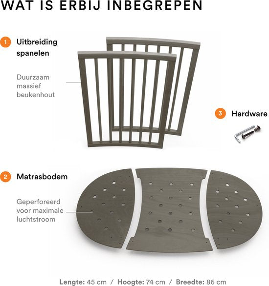 Stokke® Sleepi™ Uitbreidingsset Ledikant - Hazy Grey