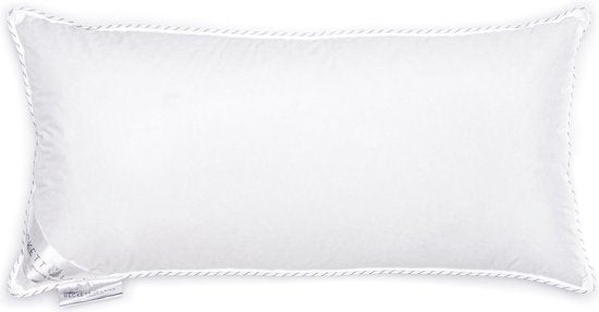 Heckett Lane – Platinum Boxkussen Ganzendons – 60 x 70 cm – Voorzien Van 90% Ganzendons En Downpass Certificaat – Voor Nekondersteuning – Wit Katoen-Perkal