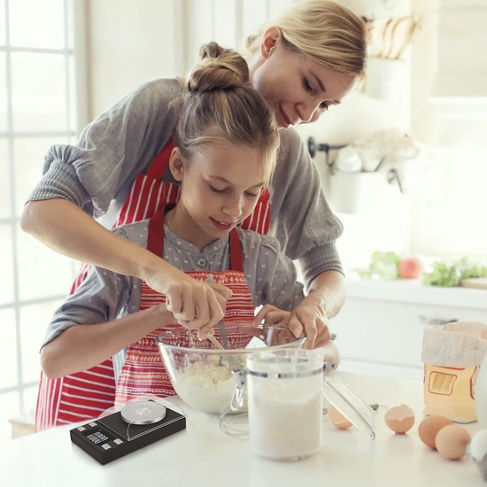 Kitchenwell digitale mini precisie keukenweegschaal - 0,001 tot 100 gram - 11.0 x 6.3 cm - pocket scale op batterij - weegschaal keuken