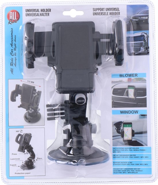 All Ride Telefoon- en Navigatiehouder - Universeel - 360° Draaibaar