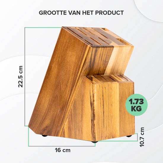 Houten Messenblok zonder Messen - Messenhouder van Coninx - Acaciahout Donker Messenblok