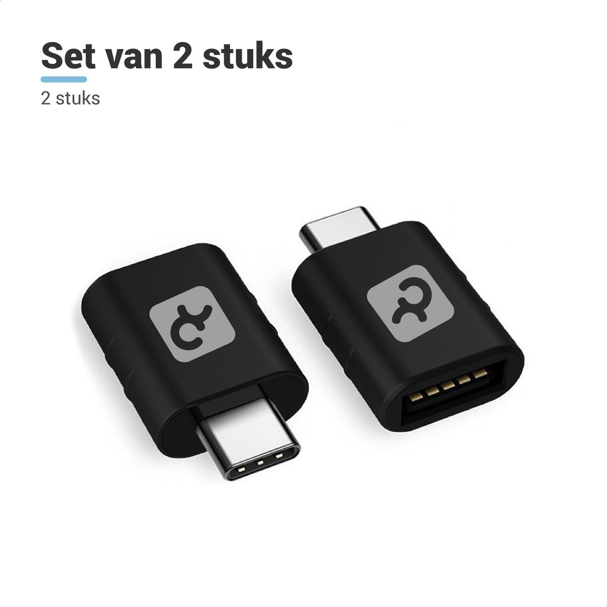 Teeco USB C naar USB A Adapter - 2 Stuks - Hub voor Macbook - 10Gbps - Zwart