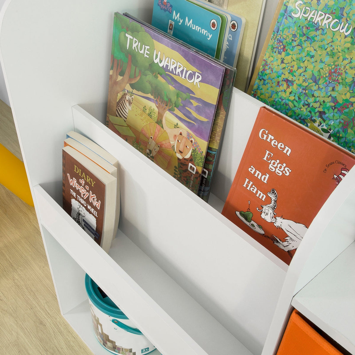 SoBuy Opbergkast voor Boeken en Speelgoed - 2 Manden - 89 x 35 x 88 cm - Wit