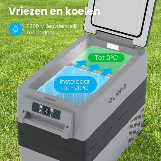Auronic Elektrische Compressor Koelbox - 49.5L - Autolader 12V  - Stopcontact 230V  - Grijs