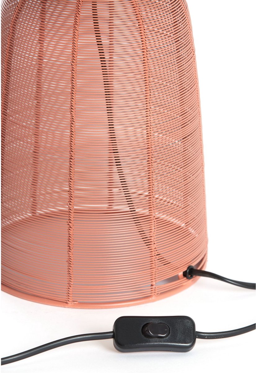 Light & Living Tafellamp Aboso – Rood – Ø24cm – Modern – Metalen geweven design – Voor binnen – E27 fitting