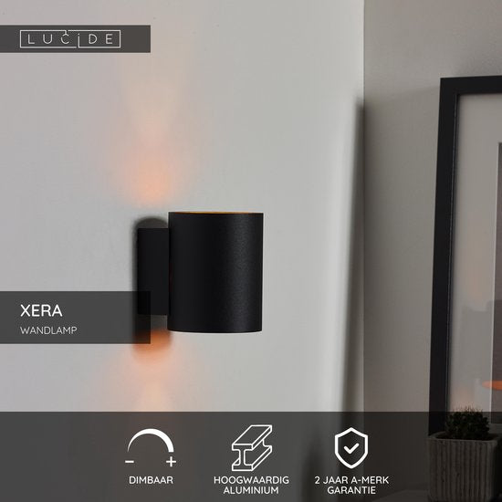 Lucide XERA - Wandlamp - Ø 8 cm - 1xG9 - Zwart