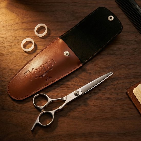 ProTrue Kappersschaar met Leren Etui - Haarschaar Rechtshandig - Kapper Schaar RVS