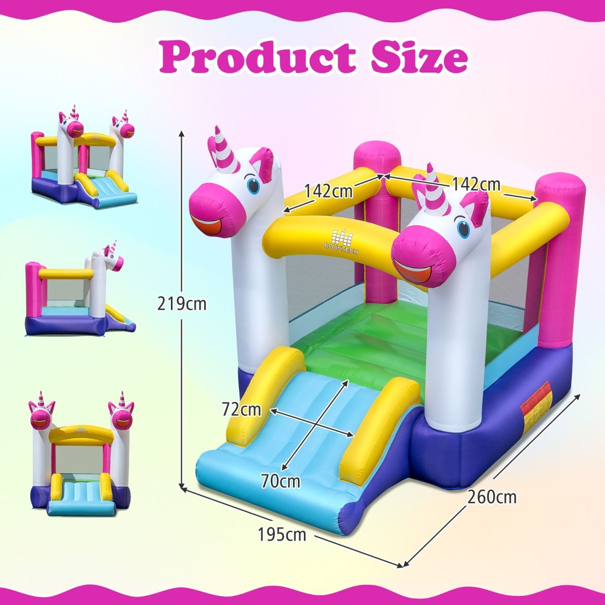 Coast Opblaasbaar Speelkasteel - 2-in-1 Trampoline met Glijbaan - Voor Kinderen - Multicolor