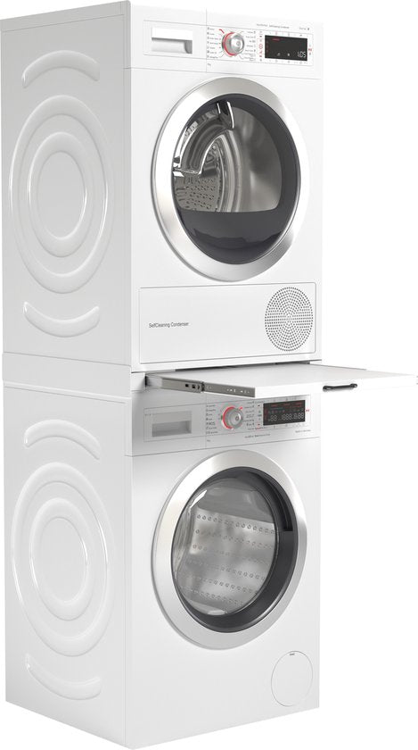 Wasophoogte® Tussenstuk wasmachine droger - Stapelkit wasmachine droger - Tussenkader - Geschikt voor elk type - Wit