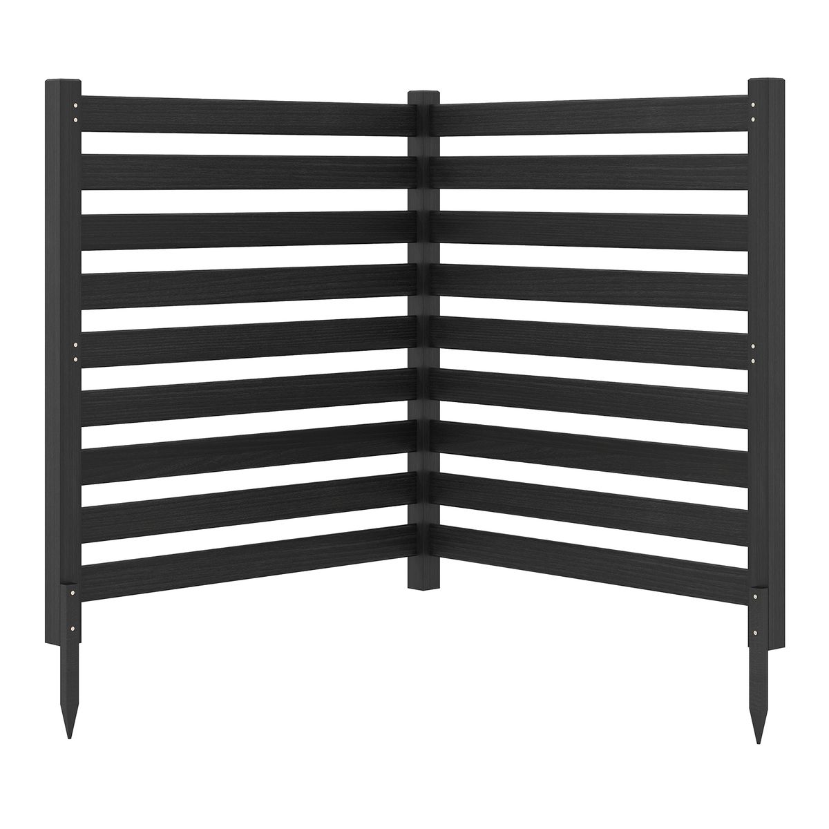 Coast 2-delige tuinomheining - vrijstaand zichtscherm met metalen palen - zwart - 98 x 107 cm