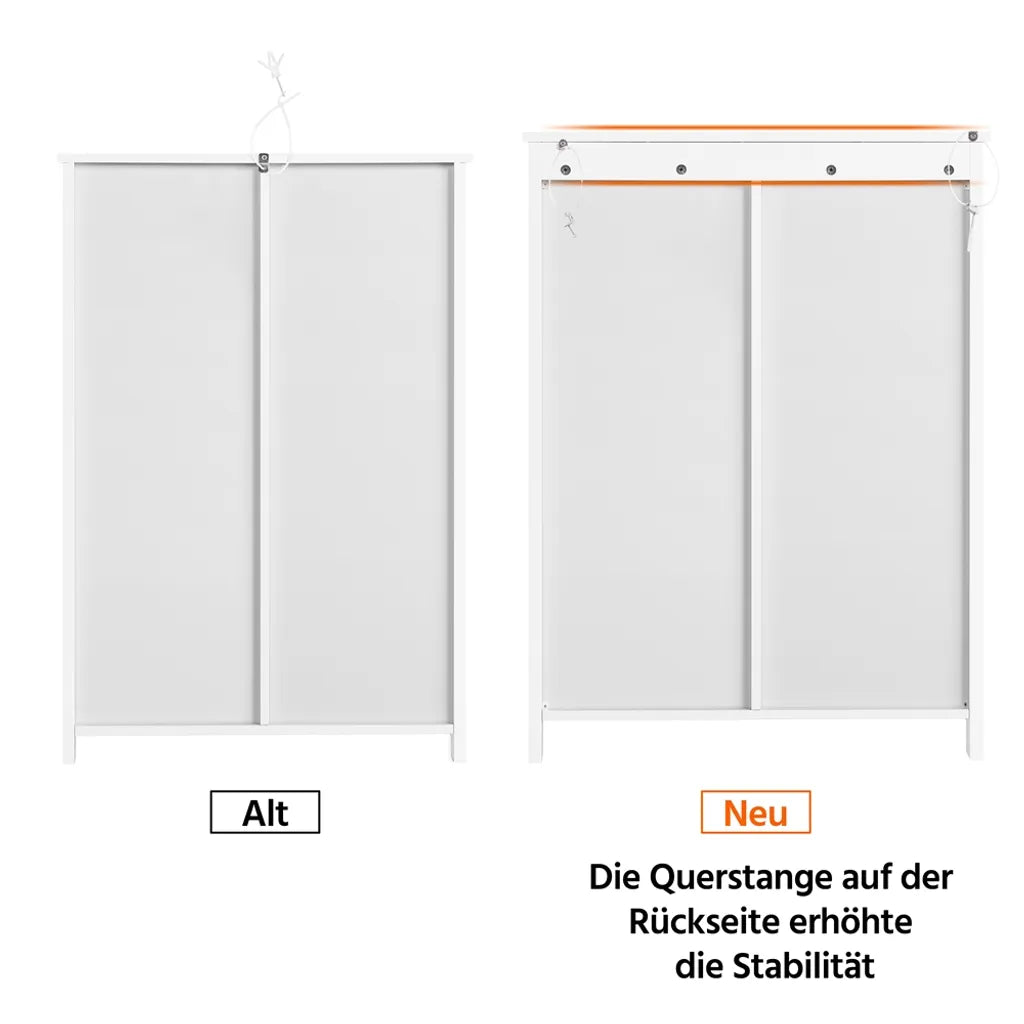 Yaheetech Badkamerkast met 4 Laden en Verstelbare Planken - Wit - 66 x 35 x 90 cm