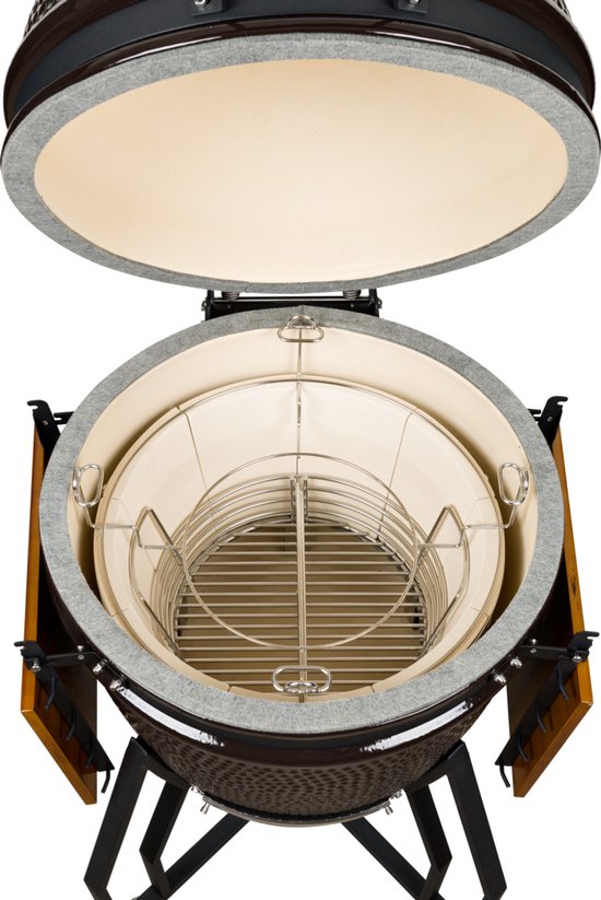 Grizzly Grills Large Lite - kamado - Ø47cm - zwart - incl kolenmand en regenhoes
