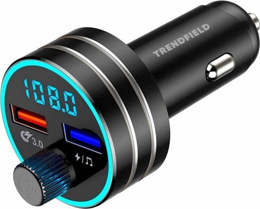Trendfield FM Transmitter Bluetooth 5.0 - Carkit USB 3.0 Snelladen - Auto Accessoires - Beluister Draadloos Muziek via Spotify of Youtube