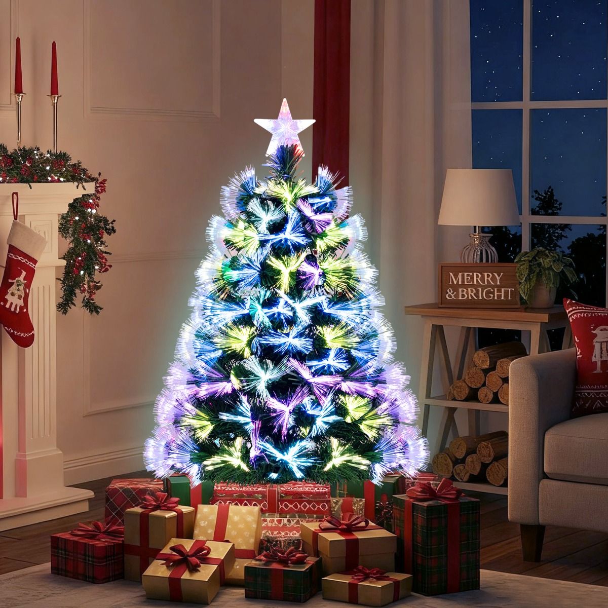 Coast Kunstkerstboom - glasvezelverlichting - 93 takken - 95 cm groen