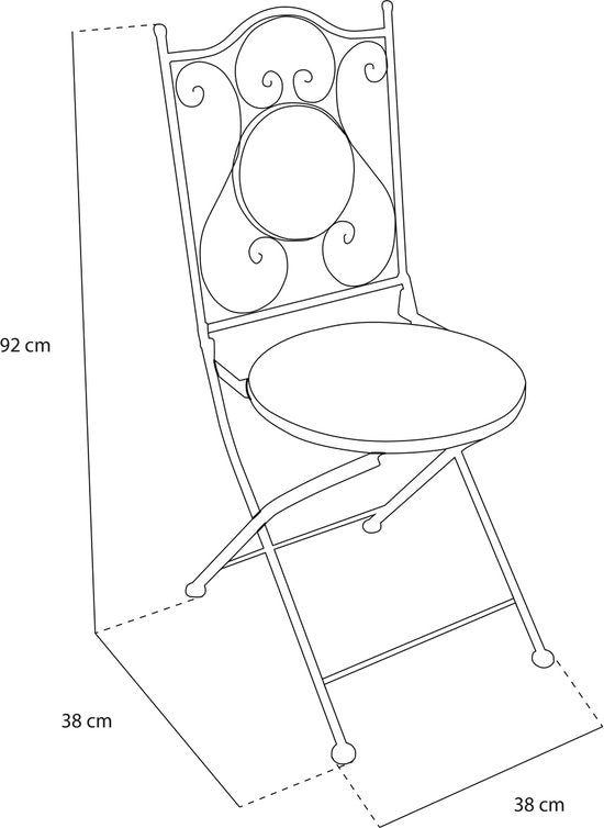 AXI Amélie Bistro Stoelen – Inklapbaar – Earth Brown – Metalen inklapbare tuinstoelen – Hoge rugleuning – Set van 2 stuks – Mozaïeklook – Ingelegd met keramische tegels – 150 kg draagkracht – Tuin, terras of balkon