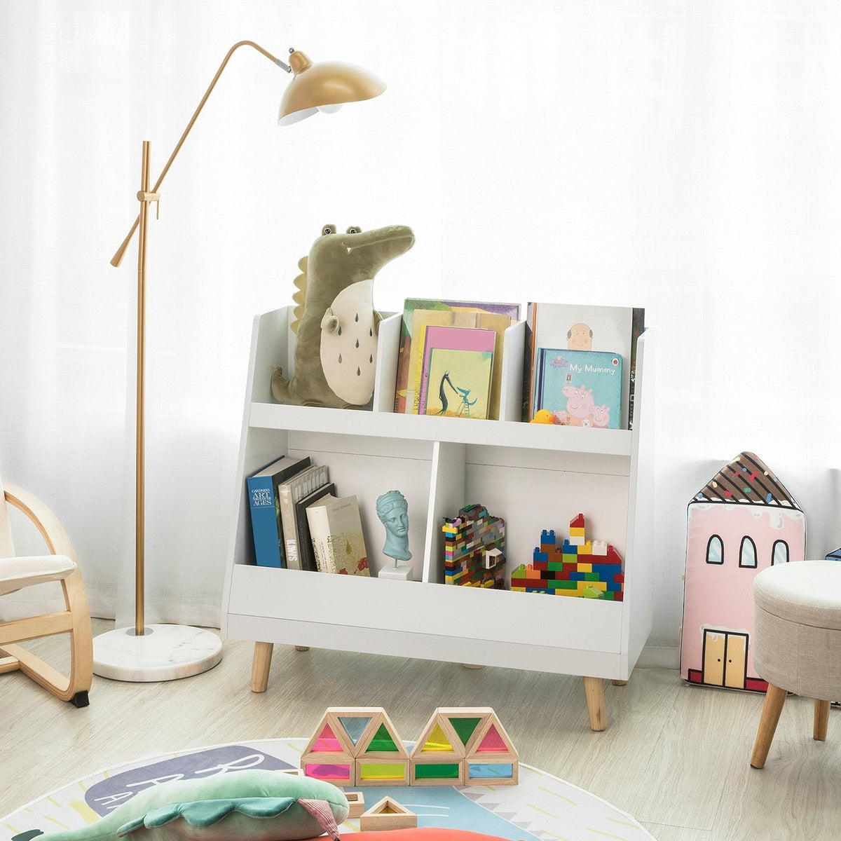 SoBuy Opbergkastje Voor Kinderen - Wit - 86x36x77 cm - 5 vakken
