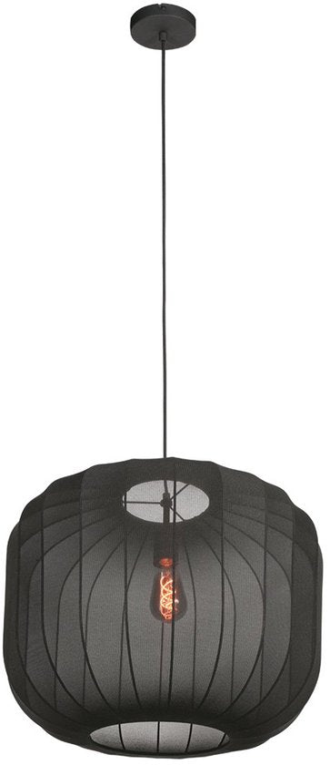 Anne Lighting - hanglamp - Sable - zwart - linnen metaal - Ø 55cm - E27 - 4192ZW