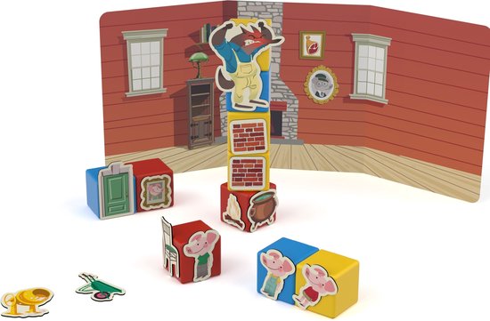 Geomag Magicube Story Building Three Little Pigs - 42-delig - Inclusief Boek en Magnetische Kaarten