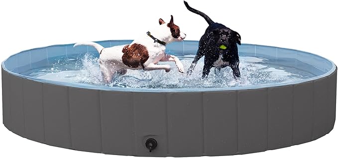 Yaheetech XXL Hondenzwembad Opvouwbaar 160 x 30 cm - Zwart - Antislip Hondenbad voor Honden en Katten