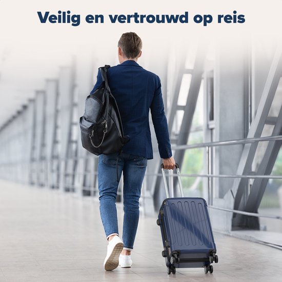 TRVLMORE Handbagage Koffer - 45L - TSA Cijferslot - Lichtgewicht - Uitbreidbaar - Trolley - 54x36x22cm - Donkerblauw