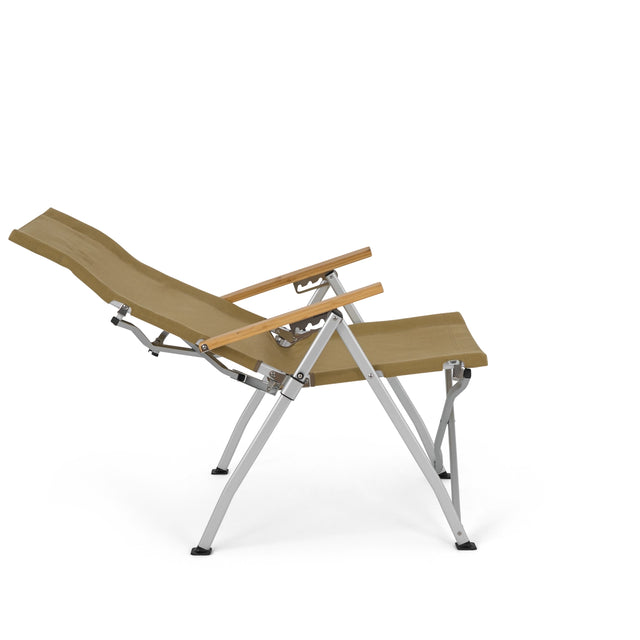 AMA Relax Opvouwbare Campingstoel - Rugleuning in 4 Standen Verstelbaar - Aluminium en Bamboe - 53 x 62 x 100 cm - Tot 130 kg