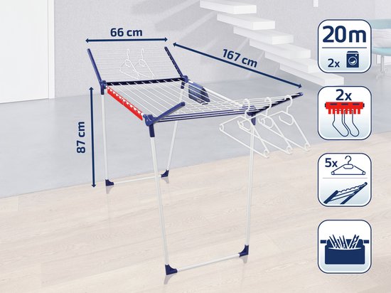 Leifheit droogrek Pegasus 200 - solid comfort - 20 m drooglengte