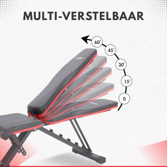 Fitby Fitnessbank - Halterbank - Bench Press - Trainingsbank - Verstelbaar - 150 kg Draagkracht - Inklapbaar - Zwart