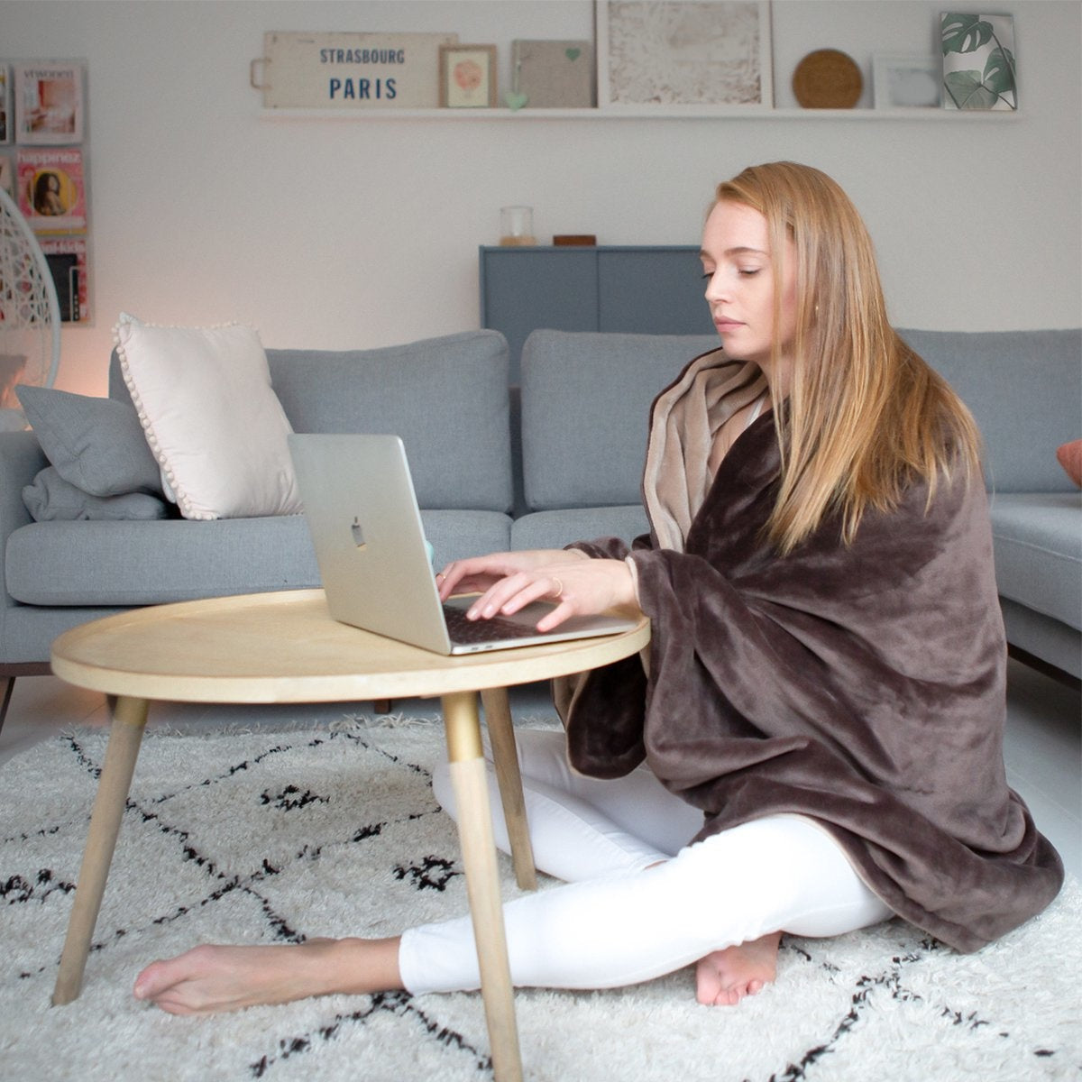 Auronic Elektrische Warmtedeken - Bovendeken - 2 Persoons - 3 Warmtestanden - Met Timer - 200 x 180 cm - Bruin