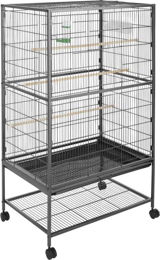 tectake® - Grote vogelkooi, volière 131cm hoog - 402287