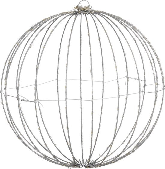 Luca Lighting Kerstverlichting Bal met Klassiek Witte LED Lampjes - Ø40 cm - Zilver