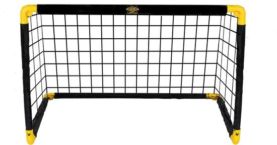 Umbro Voetbaldoel - Voetbalgoal 90 x 59 x 61 cm - Voetbal Goal Opvouwbaar - Makkelijk op te Bergen - Voetbal Training Doel voor Kinderen en Volwassenen - Kunststof - Zwart/ Geel