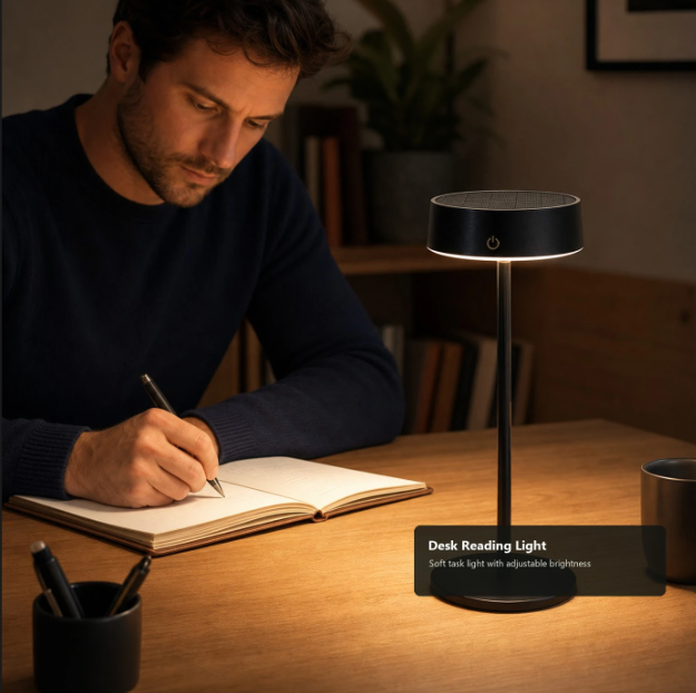 Arlgsite Solar Tafellamp - Draadloos - USB-C Oplaadbaar - Dimbaar - 3 Kleurmodes