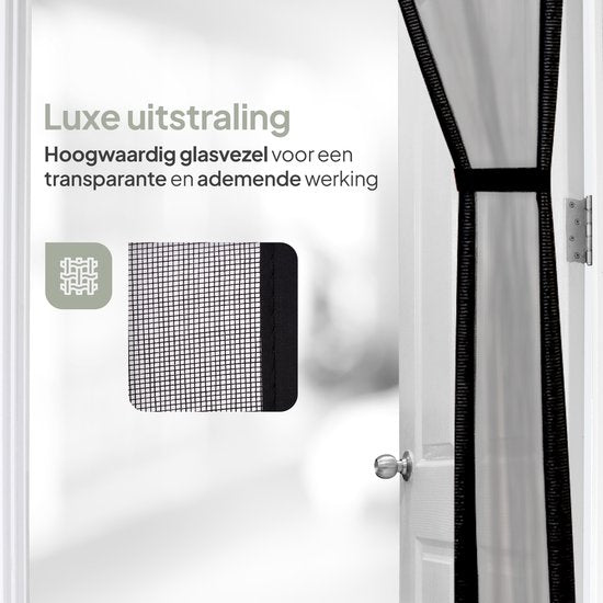 O'DADDY Vliegengordijn/Deurgordijn – Magnetisch & Zelfsluitend – Zwart - 100x210 cm