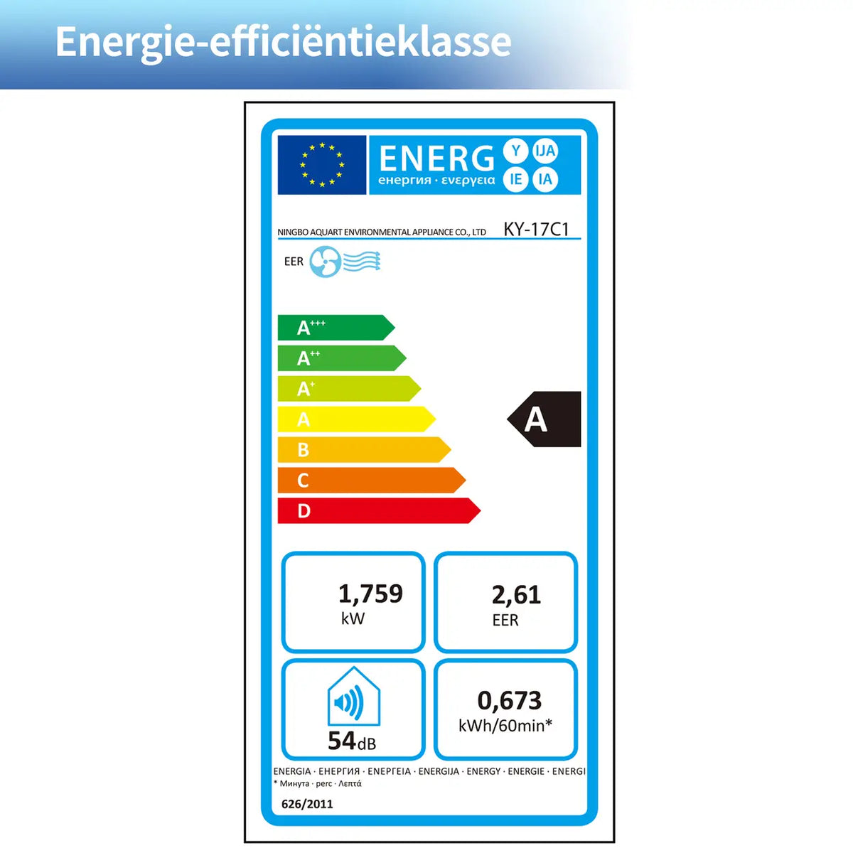 ELECCI Mobiele Airco - 6000 BTU - 4-in-1 - Energieklasse A