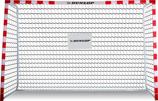 Dunlop Voetbaldoel - Inclusief 7 Grondhaken - Metaal - 300 x 200 x 110 cm - Wit/ Rood